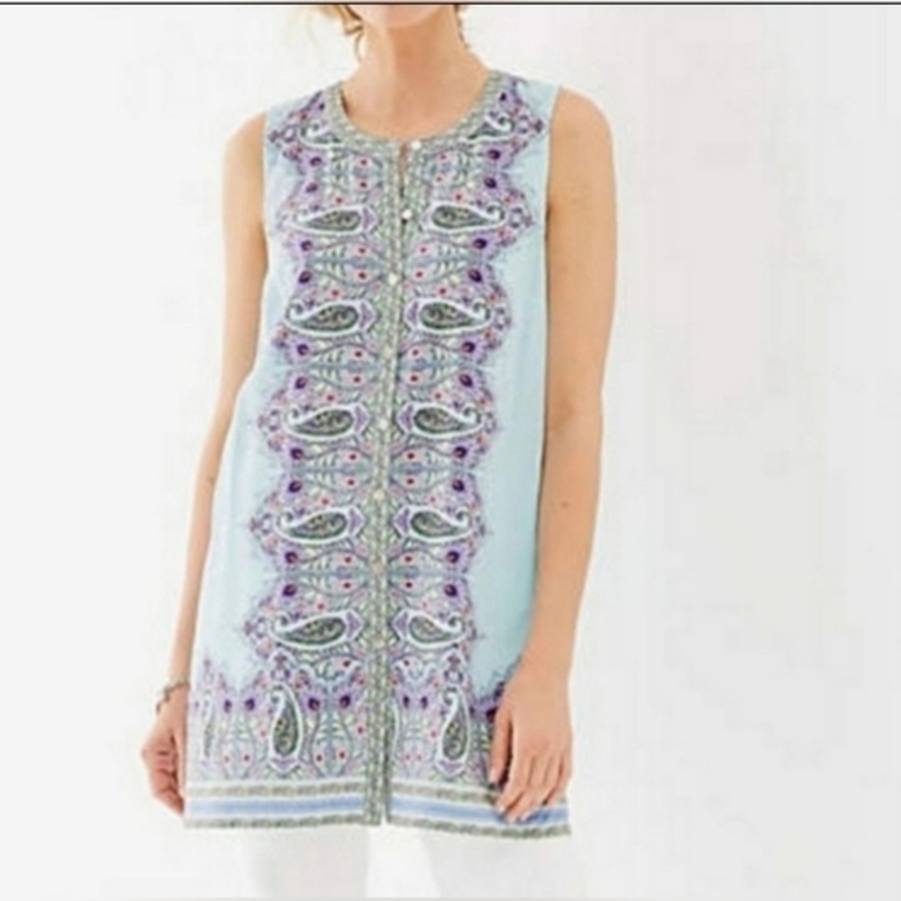 J.Jill sleeveless tunic top. Extra small petite. Like new. Paisley. Floral. Tank - Picture 6 of 6